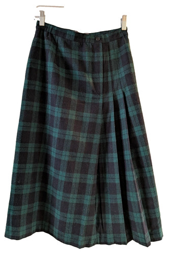 Black watch plaid wool - wool, blend